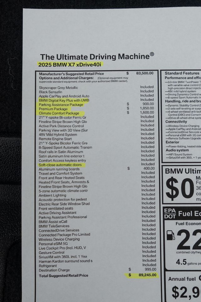 2025 BMW X7 xDrive40i Sports Activity Vehicle - 22941162 - 58