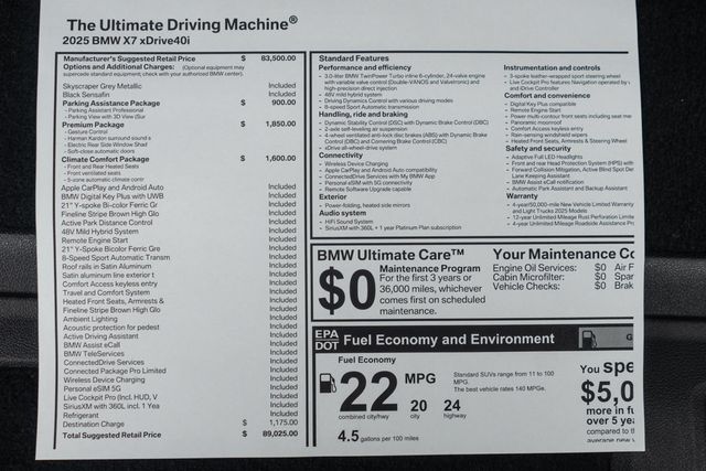 2025 BMW X7 xDrive40i Sports Activity Vehicle - 22945399 - 58