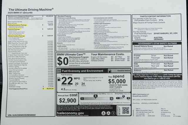 2025 BMW X7 xDrive40i Sports Activity Vehicle - 22949233 - 62