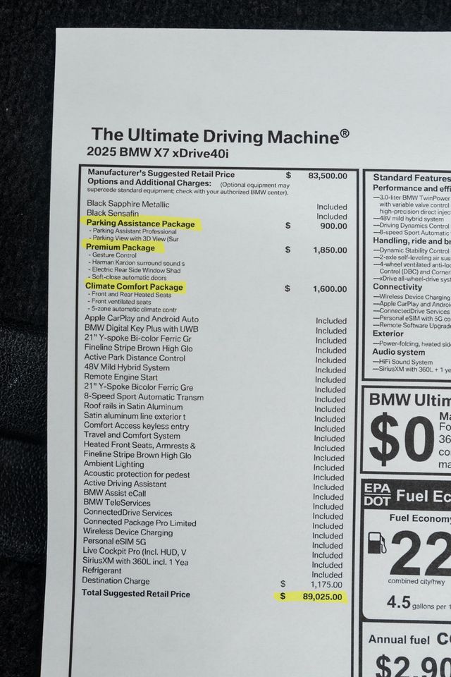 2025 BMW X7 xDrive40i Sports Activity Vehicle - 22949233 - 63