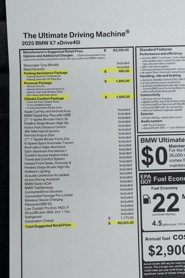 2025 BMW X7 xDrive40i Sports Activity Vehicle - 22951202 - 64