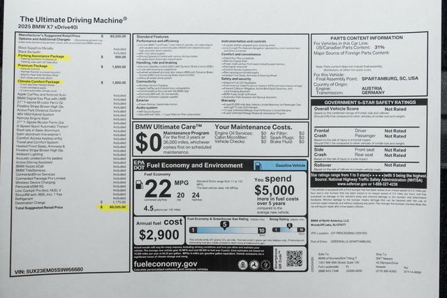 2025 BMW X7 xDrive40i Sports Activity Vehicle - 22976217 - 58