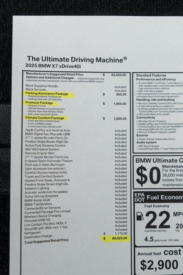 2025 BMW X7 xDrive40i Sports Activity Vehicle - 22976217 - 59