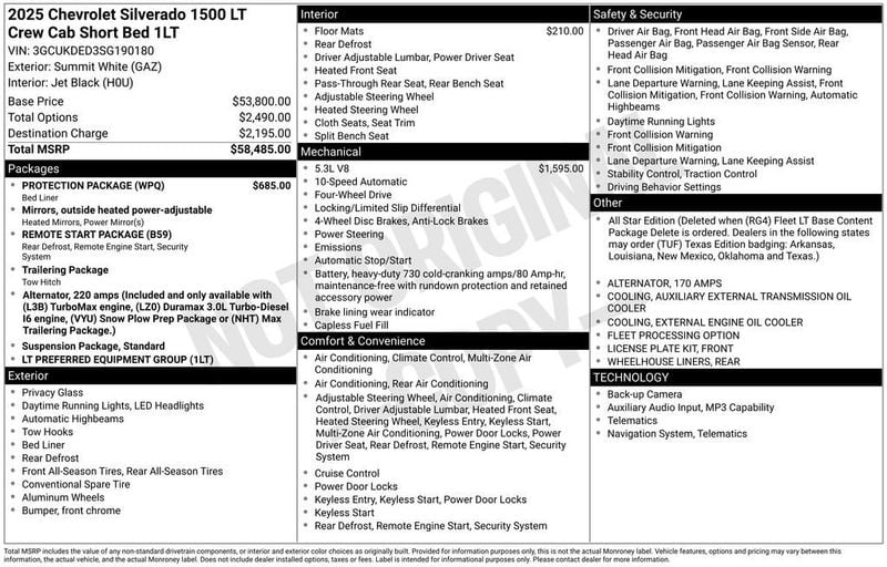 2025 Chevrolet Silverado 1500 LT - 22965857 - 5