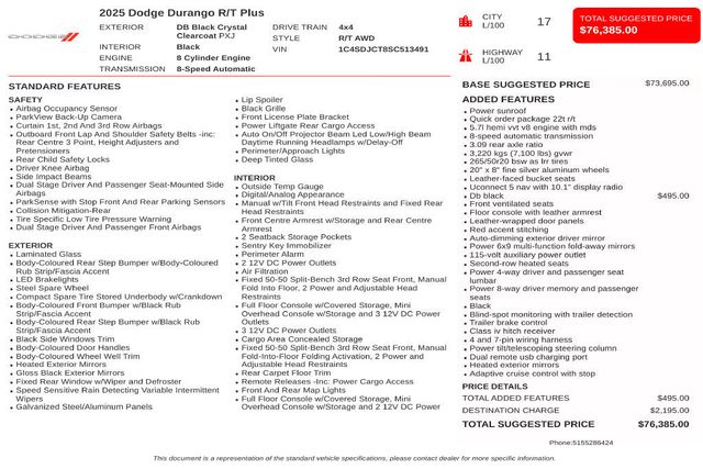 2025 Dodge Durango R/T Plus - 23071930 - 2