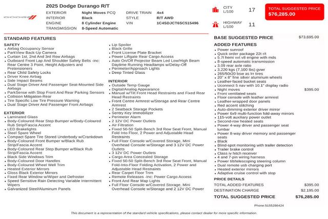 2025 Dodge Durango R/T Plus - 23071931 - 2