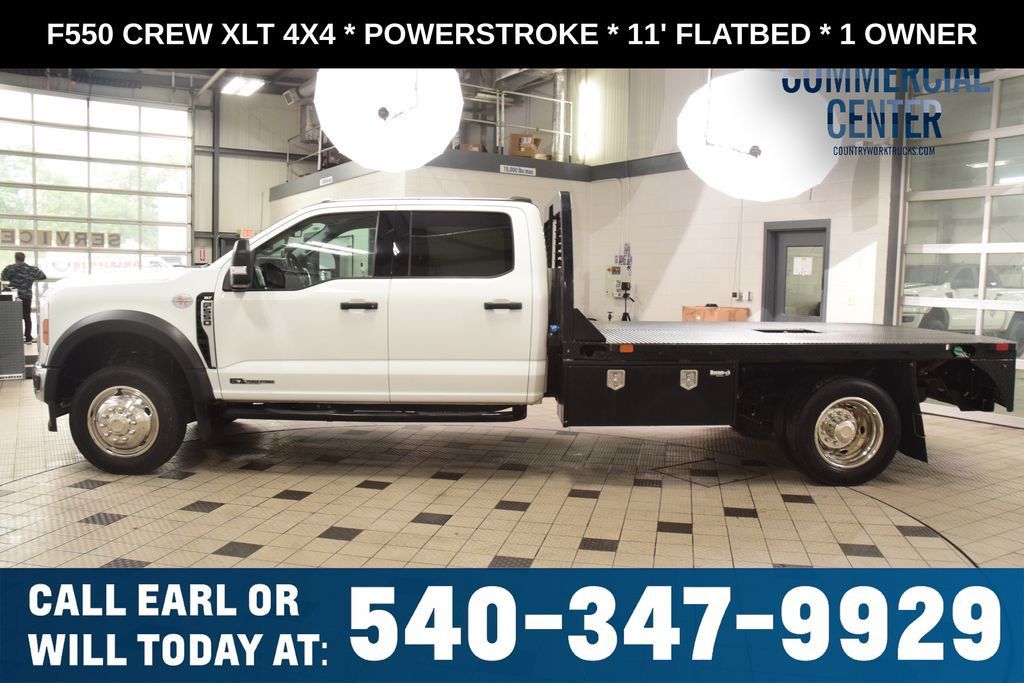 2025 Ford Super Duty F-550 DRW F550 CREW XLT 4X4 * POWERSTROKE * 11' FLATBED * 1 OWNER - 23017706 - 2