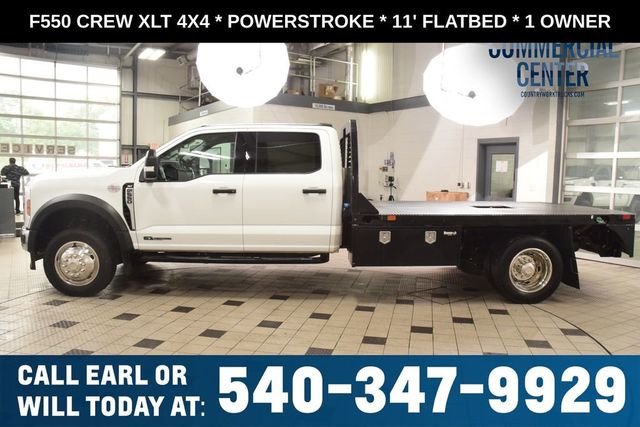 2025 Ford Super Duty F-550 DRW F550 CREW XLT 4X4 * POWERSTROKE * 11' FLATBED * 1 OWNER - 23017706 - 2