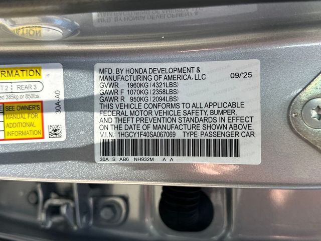 2025 Honda Accord Sedan SE CVT - 23023348 - 21