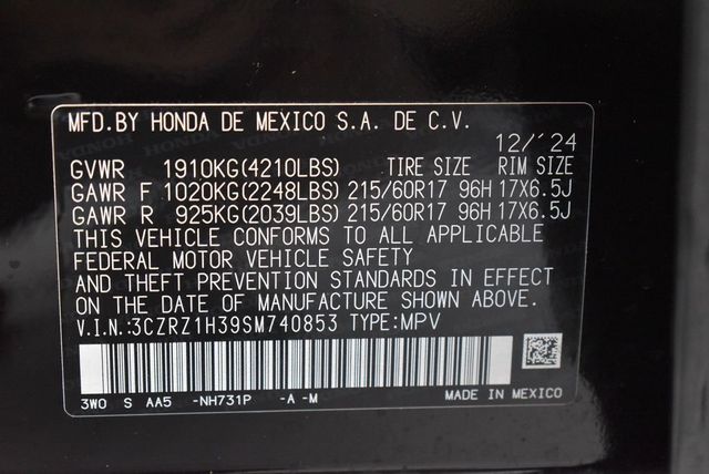 2025 Honda HR-V LX 2WD CVT - 22924092 - 36