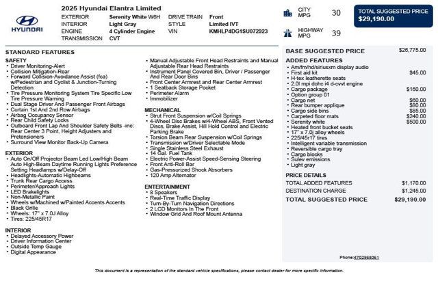 2025 Hyundai Elantra Limited IVT - 23033811 - 2