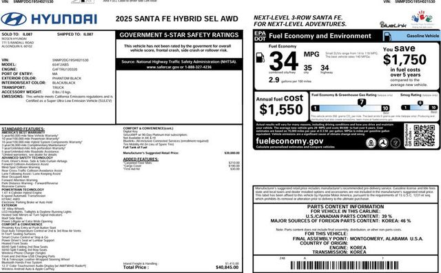 2025 Hyundai Santa Fe Hybrid SEL - 23081609 - 1