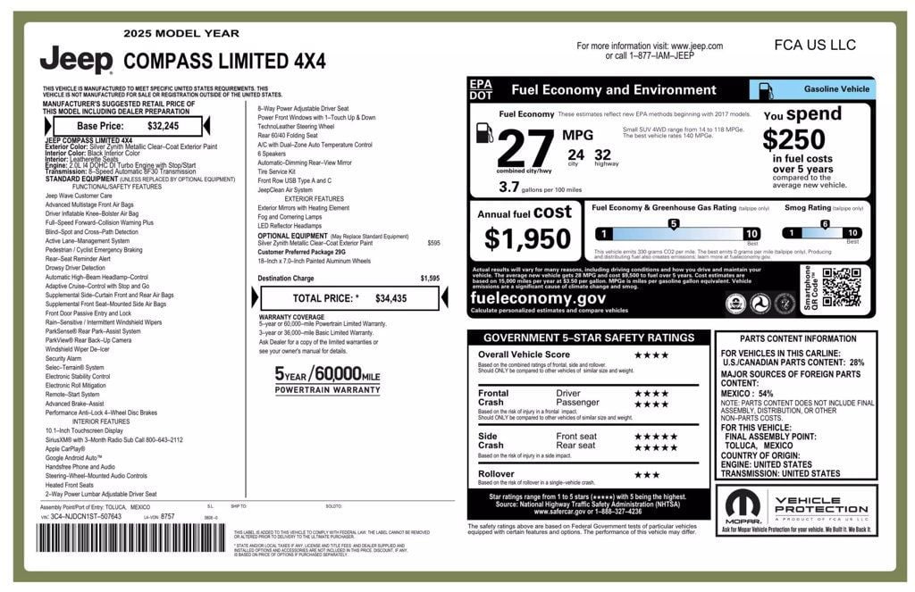 2025 Jeep Compass Limited 4x4 - 22874886 - 32