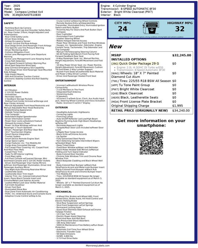 2025 Jeep Compass Limited 4x4 - 22940311 - 37
