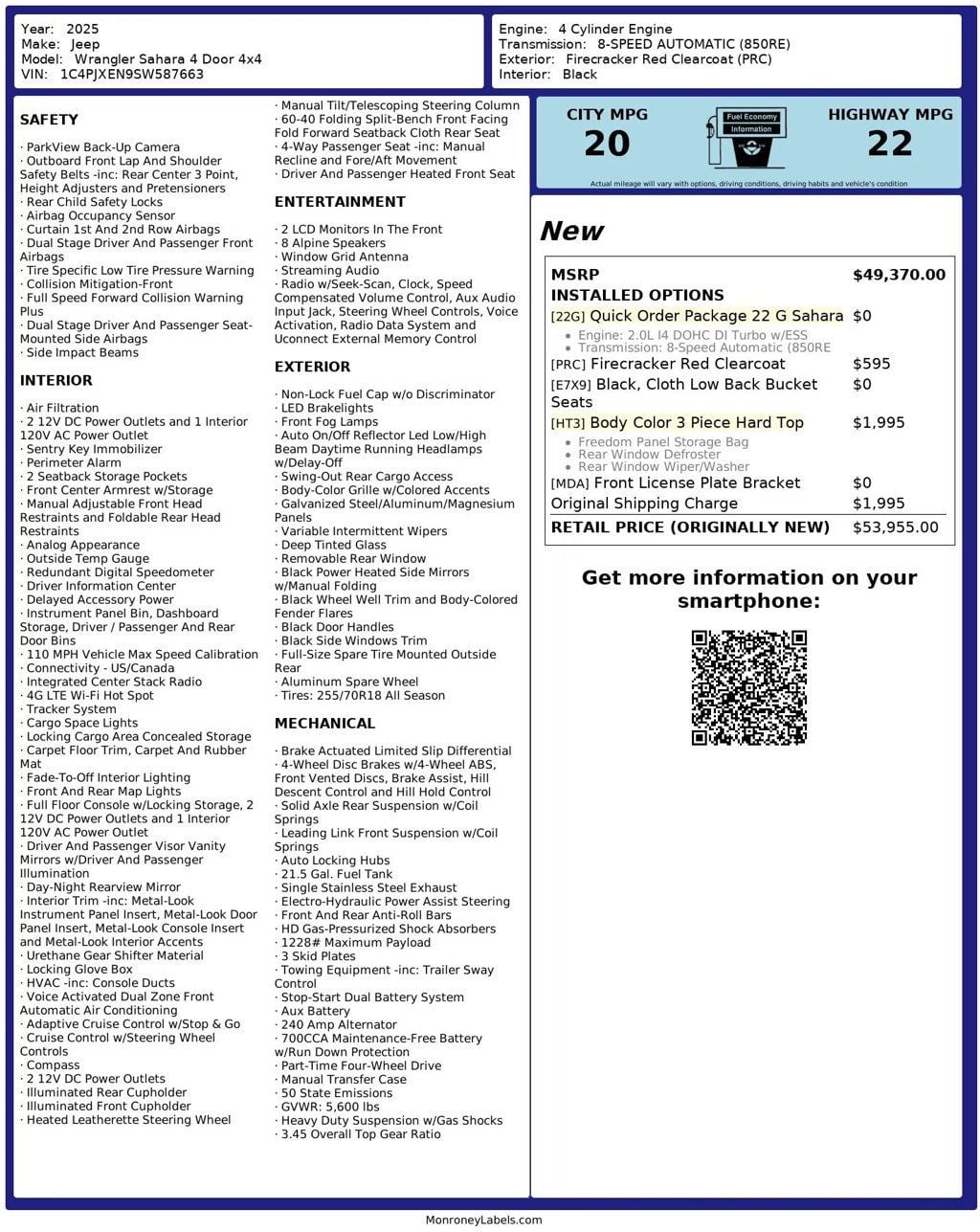 2025 Jeep Wrangler Sahara 4 Door 4x4 - 22952910 - 36
