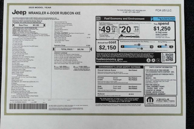 2025 Jeep Wrangler 4xe Rubicon 4x4 - 23033766 - 43
