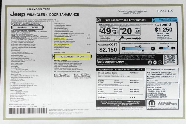 2025 Jeep Wrangler 4xe Sahara 4x4 - 23032888 - 40