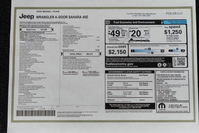 2025 Jeep Wrangler 4xe Sahara 4x4 - 23035512 - 39