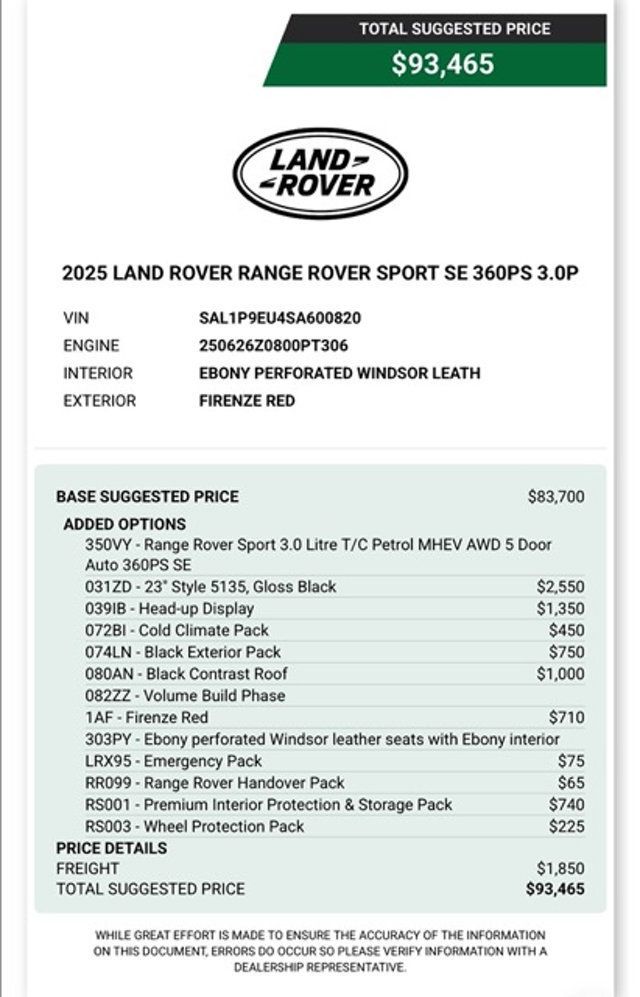 2025 Land Rover Range Rover Sport P360 SE - 23099931 - 36