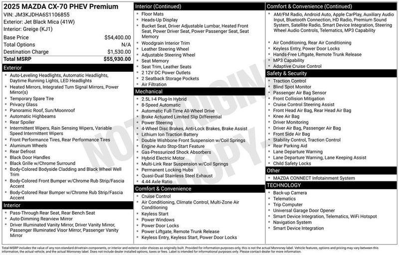 2025 Mazda CX-70 PHEV Premium Package AWD - 22964641 - 5