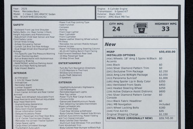 2025 Mercedes-Benz C-Class C 300 4MATIC Sedan - 22942087 - 55