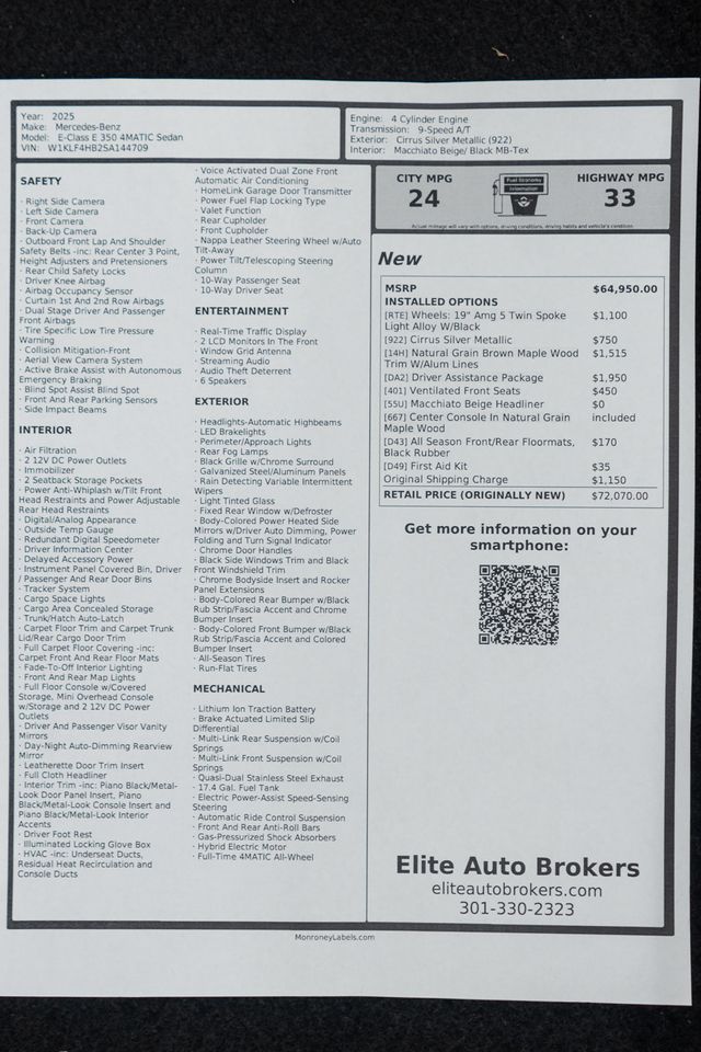 2025 Mercedes-Benz E-Class E 350 4MATIC Sedan - 22942089 - 53