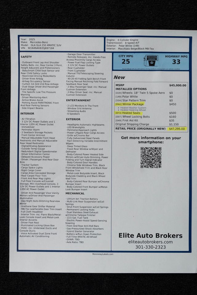2025 Mercedes-Benz GLA GLA 250 4MATIC SUV - 23071907 - 43
