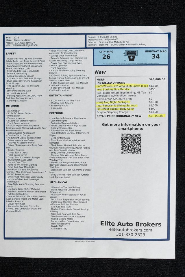 2025 Mercedes-Benz GLA GLA 250 SUV - 23035126 - 44