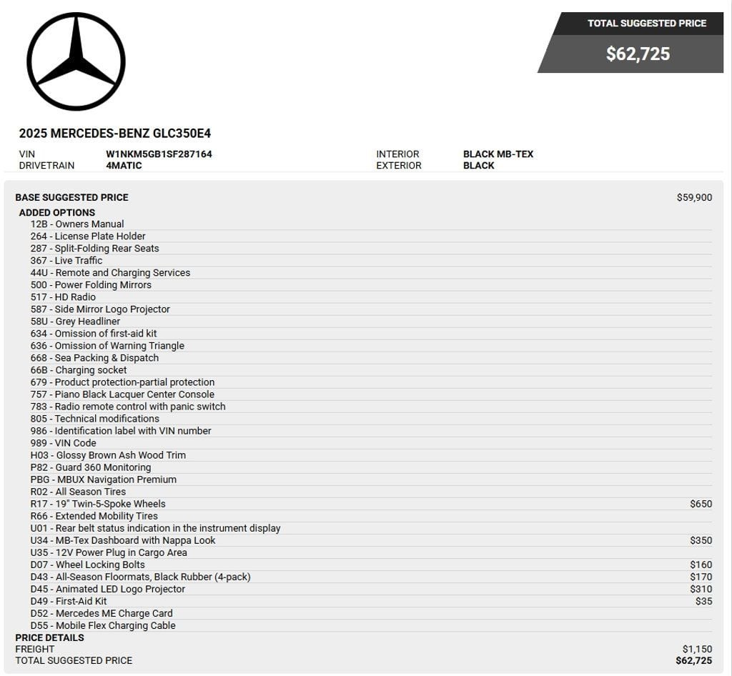 2025 Mercedes-Benz GLC GLC 350e 4MATIC SUV - 23093133 - 3