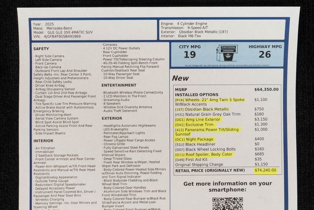 2025 Mercedes-Benz GLE GLE 350 4MATIC SUV - 22951204 - 13