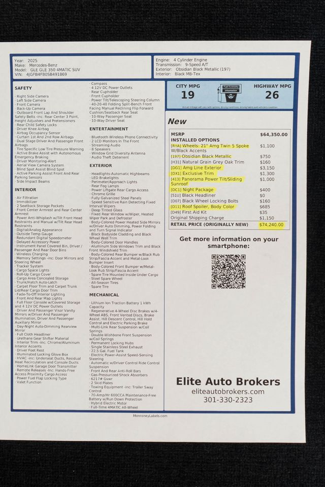 2025 Mercedes-Benz GLE GLE 350 4MATIC SUV - 22951204 - 58