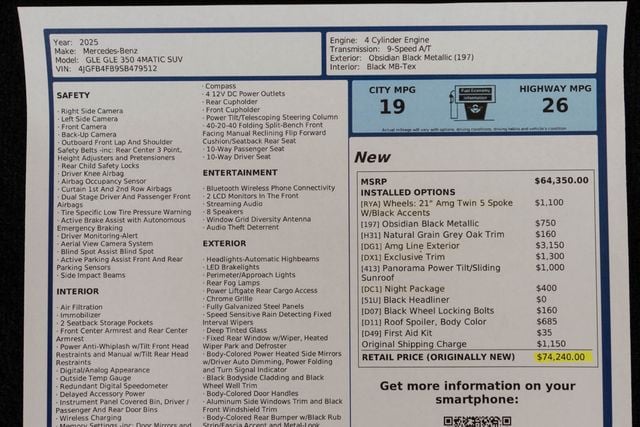 2025 Mercedes-Benz GLE GLE 350 4MATIC SUV - 22986818 - 50
