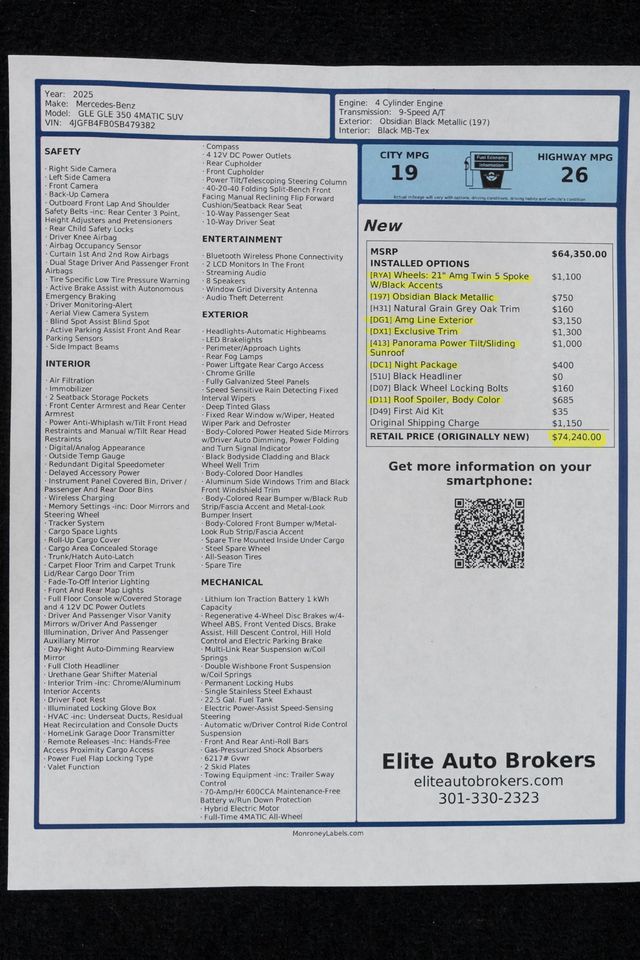 2025 Mercedes-Benz GLE GLE 350 4MATIC SUV - 23020793 - 50