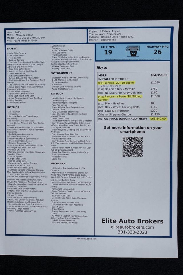 2025 Mercedes-Benz GLE GLE 350 4MATIC SUV - 23067808 - 52
