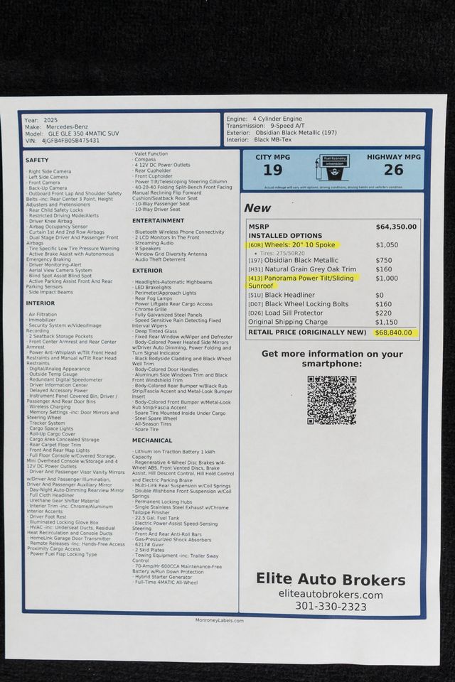 2025 Mercedes-Benz GLE GLE 350 4MATIC SUV - 23084016 - 50