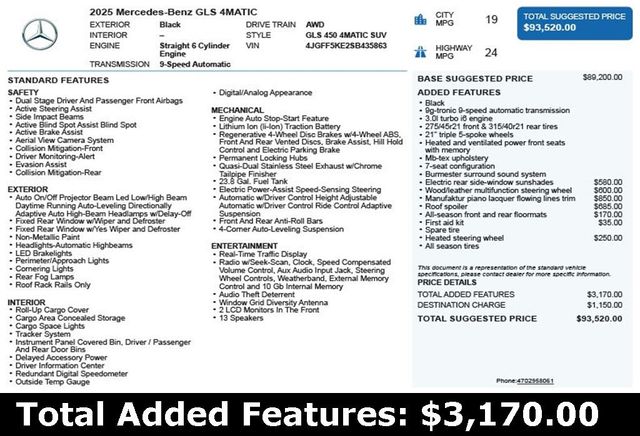 2025 Mercedes-Benz GLS GLS 450 4MATIC SUV - 22985618 - 2