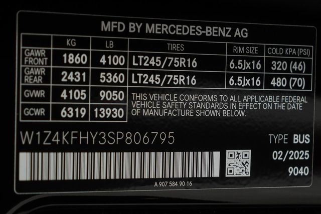 2025 Mercedes-Benz Sprinter Passenger Van 2500 Standard Roof I4 Diesel 144" RWD - 23074592 - 23