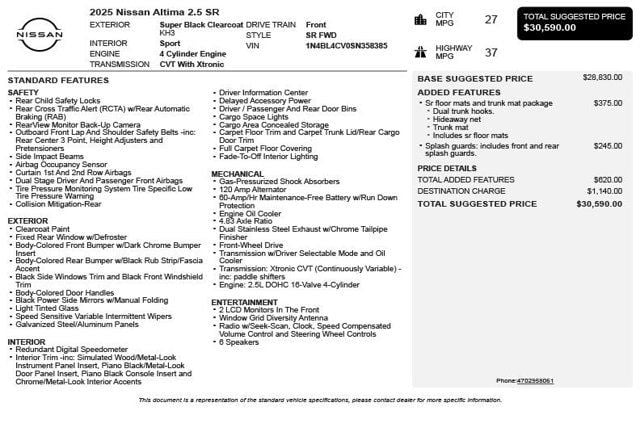 2025 Nissan Altima SR FWD - 23065819 - 2