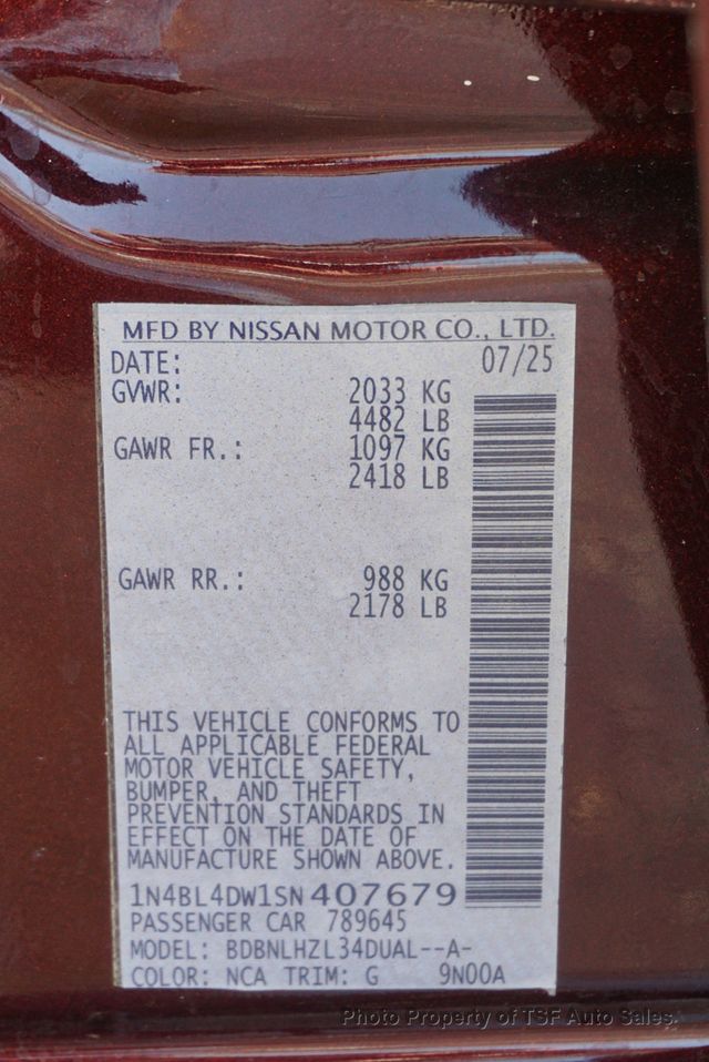 2025 Nissan Altima SV AWD APPLE/ANDROID CARPLAY REAR CAMERA SUNROOF DRIVE ASSIST  - 22991495 - 36