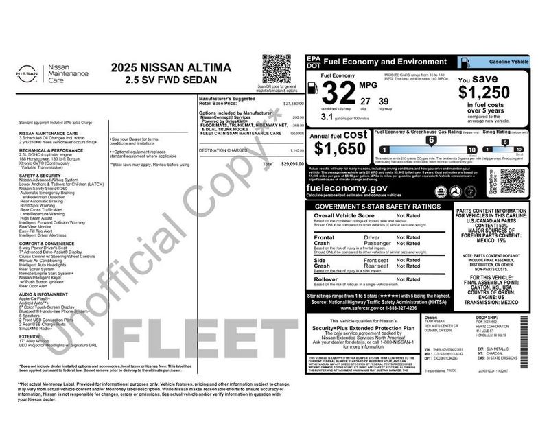 2025 Nissan Altima SV FWD - 22999283 - 5