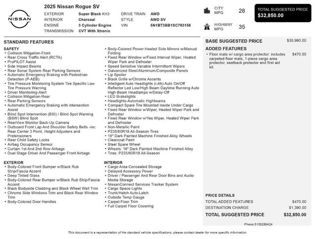 2025 Nissan Rogue AWD SV - 23075123 - 2