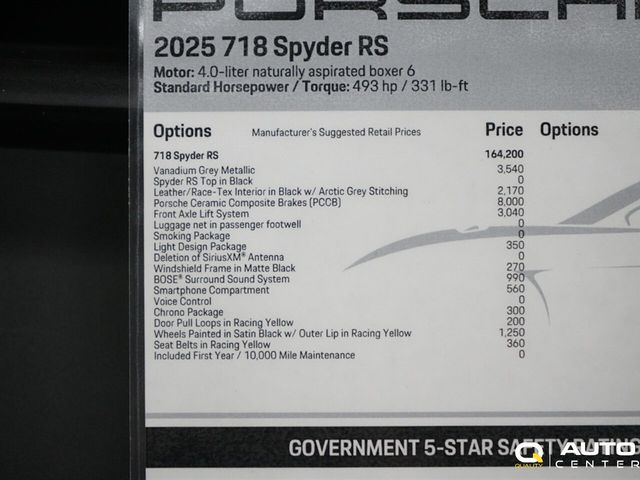 2025 Porsche 718 Spyder RS Roadster - 22959739 - 12