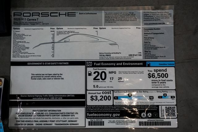 2025 Porsche 911 *911 T Coupe* *6-Speed Manual* *Front Lift* *High $ MSRP* - 22997664 - 84