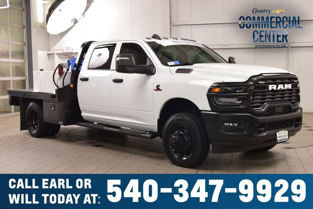 2025 Ram 3500 Chassis Cab 3500 CREW 4X4 * CUMMINS * 9' FLATBED W/ BOXES & AUX TANK - 23051911 | Video 1