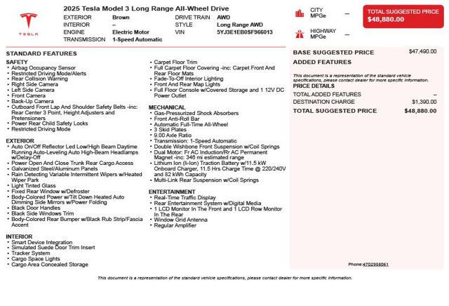 2025 Tesla Model 3 Long Range AWD - 23021035 - 2