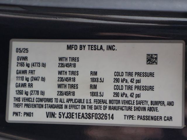 2025 Tesla Model 3 Long Range RWD - 23056847 - 52