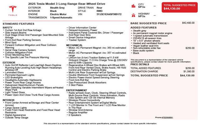 2025 Tesla Model 3 Long Range RWD - 23007626 - 2