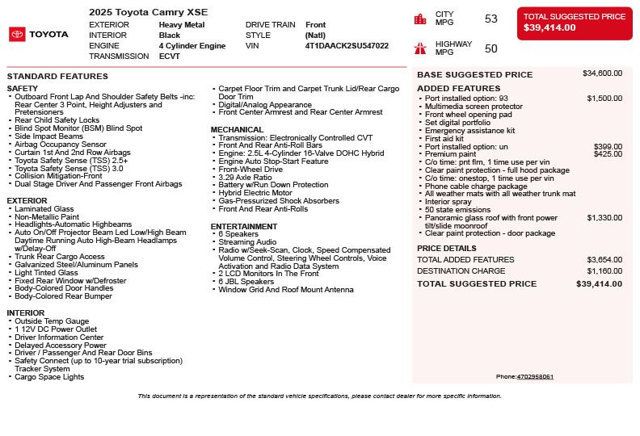 2025 Toyota Camry LE - 23005532 - 2