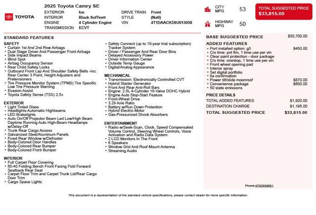 2025 Toyota Camry SE - 23071924 - 2
