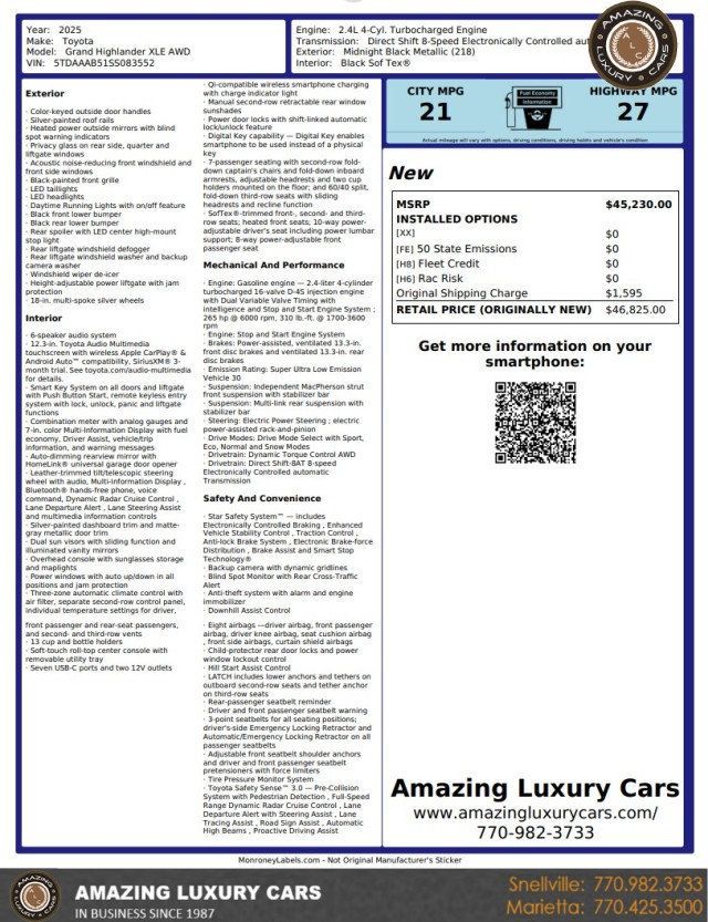 2025 Toyota Grand Highlander XLE AWD - 23080209 - 19